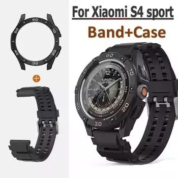 SIKAI PC Watch Case Cover Smartwatch Anti Drop Сменные защитные чехлы для Xiaomi Watch S4 Sport Smart Watch Аксессуары Case чёрный
