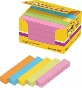 сильно клейкий неоновый 75 x 14 90 листов x 20 электрический синий Post-it заметки, заметки, цветные, мм, книги, 5601SS-NE Rose,