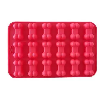 Silicone Bone Ice Trays Easy Demoulding Candy Mold Cute Dog Paw Baking Moulds Jelly red-bone
