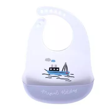 Silicone Cartoon Pattern Baby Bib Portable Adjustable Infant Cute Eating Saliva Towel#5