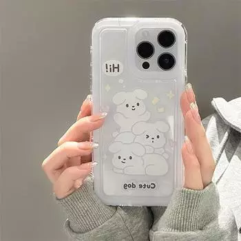 Silicone Cartoon Protective Case for iPhone 12/13/14/15 Pro Max with Shock-Absorbing Airbags Apple 13/14