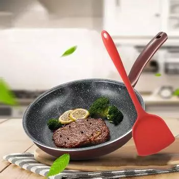 Silicone Cooking Leakage Spatula Heat Resistant Cooking Spatula Non-stick Small Shovel Home Kitchen Cooking Utensils Shovel 1pcs красный