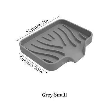Silicone Drain Soap Box Kitchen Bathroom Anti-slip Sink Tray Household Soap Dish AVE серый