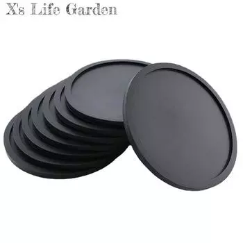 Silicone Drinking Coasters Drink Coffee Cup Round Cup Mat With Holder Stand Jar Gripper Pads Tableware Accessories Diameter 10cm&Round чёрный