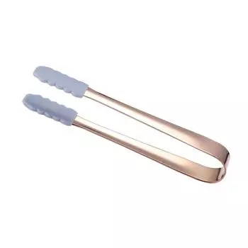 Silicone Head Stainless Steel Food Ice Cube Clip Non-Slip Mini Sugar Dessert Clamp Barbecue Bread Tongs Coffee Bar Utensils