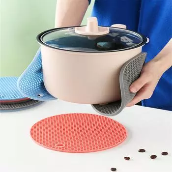 Silicone Heat Insulation Pad Anti-scald Table Pad Heat-resistant Pan Pad Casserole Pad Household Heat-resistant Meal Pad Round