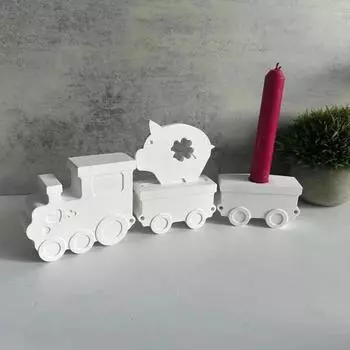 Silicone Mold for Locomotive Box Candle Holder Plug in Candle Holder Gypsum Mold Aromatherapy Candle Holder Dropper Mould