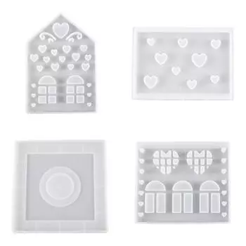Silicone Molds Christmas House Molds Casting Molds Handmade Craft Supplies Plaster Molds for Candle Making