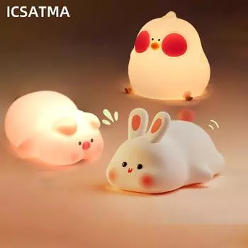 Silicone Night Light Bedside Atmosphere Light USB Dimming Charging Touch Light Drinking Water Feeding Lighting Girlfriend Gifts