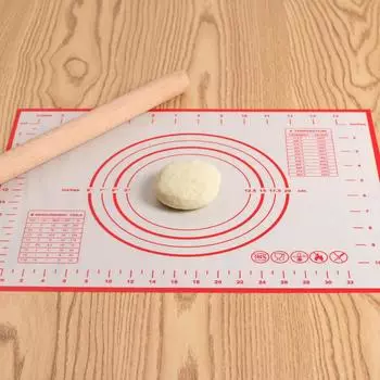 Silicone Pad Baking Mat Sheet Kneading Dough Mat For Kitchen Rolling Dough Pizza Large Dough Non-Stick Rolling Mat S(30x40cm) красный