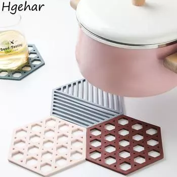Silicone Pads Irregular Non-slip Coaster Kitchen Pot Placemat Insulation Household Nordic Heat-resistant Coffee Cup Mug Mats New 4 pcs бежевый