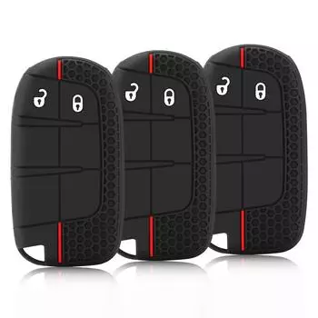 Чехол для автомобильного ключа из силиконовой резины для Jeep Grand Cherokee Wrangler Renegade Compass для Chrysler300c для ключа Fiat Wyatt чёрный