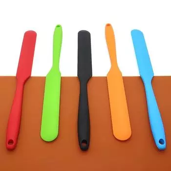 Silicone Spatula Multicolor Cake Pastry Mousse Baking Food Grade Non Stick Flexible Butter Cooking Narrow Kitchen Tool Wholesale чёрный
