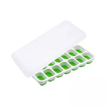 Silicone Tray Ice Mold Freezer Can Be Stacked One Size зелёный