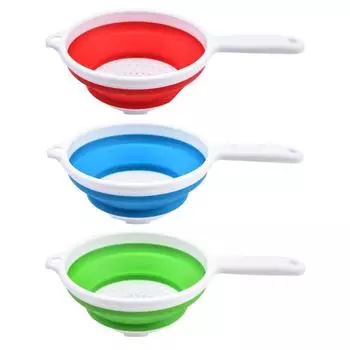 Silicone Vegetable Washing Basin Collapsible Fruit Foldable Colander Picnic