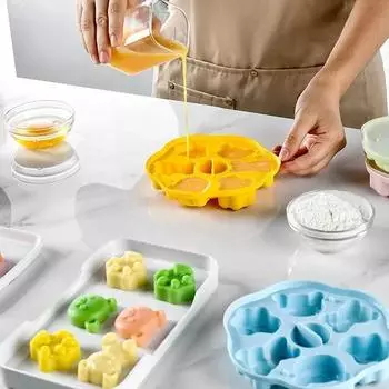 Силиконовая форма для торта, паровая форма для выпечки, мультяшная форма для шоколада, детские вспомогательные пищевые инструменты с крышкой, украшение для торта из смолы жёлтый