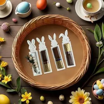 Силиконовая форма пасхальный кролик DIY монета подарочная коробка гибкая многоразовая антипригарная смоляная литейная форма для помады шоколада наличные кольца ожерелья подвески белый