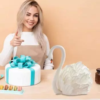 Силиконовая форма «Шея лебедя» для самостоятельного изготовления, перья лебедя, крылья, помадка, шоколадный торт, 3D-форма для гипса, украшение торта, кухонный инструмент