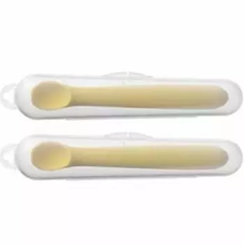 Силиконовая ложка для детского питания Lock&Lock Little Rub, желтая, 2 шт.