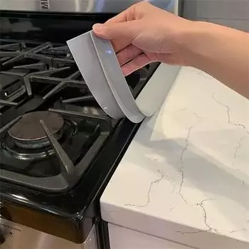 Силиконовая уплотнительная полоса для кухонных щелей – противообрастающая, маслосливная крышка для плит 53 cm per piece чёрный