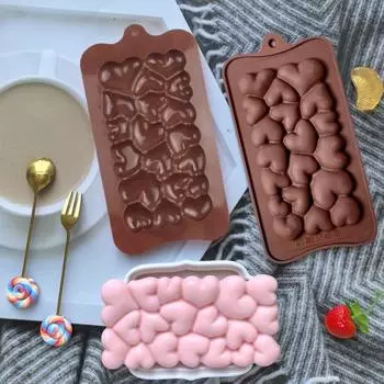 Силиконовые формы для шоколада, легко снимаемые, с текстурой сердца, формы для шоколада своими руками