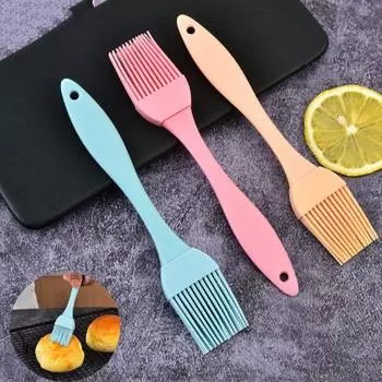 Силиконовые кухонные щетки для наметки, набор из 2 предметов, масляные щетки высокой прочности, принадлежности для гриля и выпечки серый