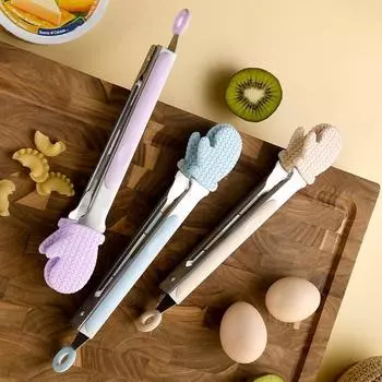 Силиконовые щипцы для еды, кухонные щипцы из нержавеющей стали, силиконовый нескользящий зажим для приготовления пищи, зажим для барбекю, инструменты для салата, гриль, кухонные аксессуары