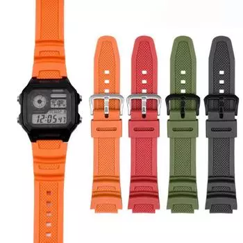 Силиконовый браслет с пряжкой для часов Casio AE-1200WH AQ-S810W MRW-200H, аксессуары для часов
