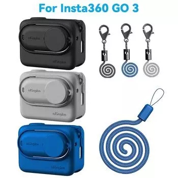 Силиконовый чехол для Insta360 Go 3, защитный чехол для экшн-камеры Insta360 Go 3 с защитной пленкой для объектива, аксессуары