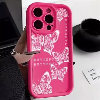 Силиконовый чехол для телефона INS в стиле ретро с бабочкой для iPhone 15 Pro, чехол для iPhone 11 13 12 14 Pro Max XR X XS 7 8 Plus SE с мягкими линиями For iPhone 15 Pro