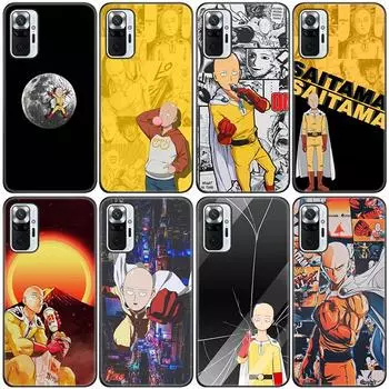 Силиконовый чехол для телефона с аниме One Punch Man для Xiaomi Redmi Note 11 10 9 8 Pro 11T 10T 10S 9S 8T 9 9A 9C 9T, черный мягкий чехол Redmi 9