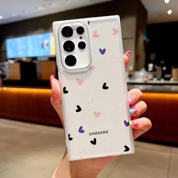 Силиконовый чехол для телефона с сердечком любви для Samsung S23 A54 A53 S22 Ultra S21 FE iPhone 15 14 Pro Max 13 12 11 противоударный мягкий чехол с красочным узором iPhone 15