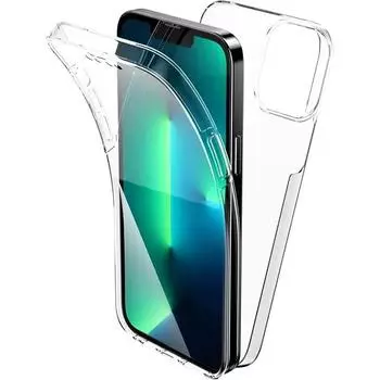 Силиконовый чехол на весь корпус 360 для iPhone 15 14 Plus 13 12 11 Pro Max, двухсторонний прозрачный бампер из ТПУ, мягкий чехол для телефона For iphone14Pro