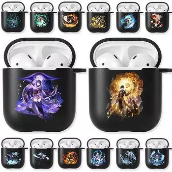 Силиконовый чехол с героями Genshin Impact для Airpods Pro 2 1 3 Zhongli Hutao Xiao, беспроводные Bluetooth-наушники, чехлы для Airpod