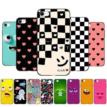 Силиконовый чехол SE3Case для iPhone 7 8 SE 2020, чехол для Apple iPhone 7 8 plus, чехол-бампер с рисунком, черный чехол из ТПУ, милый забавный чехол iphone 7 8
