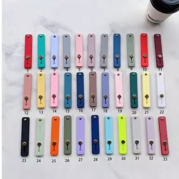 Силиконовый держатель для телефона Push-Pull Ring - однотонный, универсальная подставка для наклеек сзади random