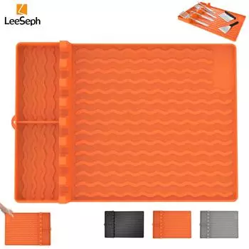 Силиконовый коврик для гриля Leeseph, силиконовый коврик для лопатки с подставкой для сбора капель, держатель для гриля и барбекю для кухни, готовка