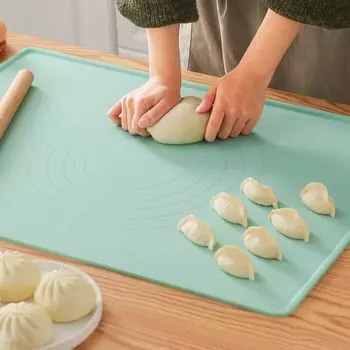 Силиконовый коврик для выпечки, большой, для замешивания теста, антипригарный, для раскатывания теста, для выпечки хлеба, противень для выпечки печенья, макарон, подставка для столовых приборов 40x50x0.05cm розовый