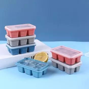 Силиконовый лоток для льда, абразивный 6-сеточный ящик для льда, форма для замораживания, быстрая морозильная камера, бытовой холодильник, домашний лоток для льда