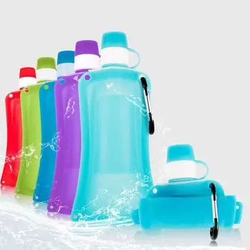 Силиконовый мешок для воды на открытом воздухе, кемпинга, складной, 500 мл, большой емкости, для спорта, езды на велосипеде, альпинизма, мешок для питья, силиконовая бутылка для воды 500ml
