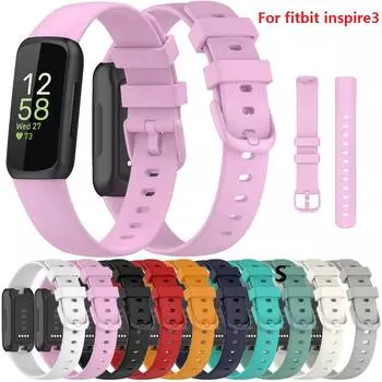 Силиконовый ремешок для Fitbit Inspire 3, ремешок для умных часов, модный ремешок для Fitbit Inspire3, пряжка того же цвета, мягкий сменный браслет S светло-зеленый