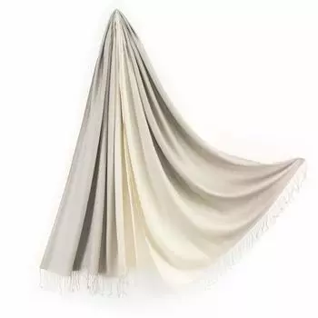 Silk Gradient Mist Gift Boxed [Pashmina Collection] 100% Stole, Large, 70x200cm, Gray,