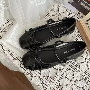 Silver ballet soft-soled light-mouth single shoes women s new summer skirt temperament daily Mary Jane shoes 35