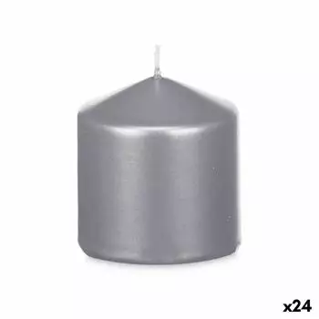 Silver Candle 7 x 7.5 x 7 cm (24 Units)