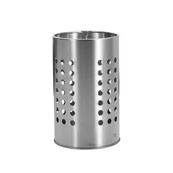Silver Chopstick Basket Round Tableware Storage Tube Stainless Steel Chopsticks Cage Spoon S