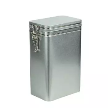 Silver Food Storage Case Moisture Proof Tinplate Box Jar Coffee Storage Canister Kitchen
