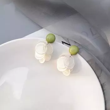 Silver Needle Earrings Women s Summer Stud Earrings Niche Design Earrings High-end Green Earrings