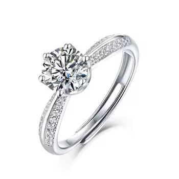 Silver Plated 18K Gold Women S Tide Half Arm Ring S925 Silver Moissanite Half Of The Country S Luxury Set Ring Opening adjustable