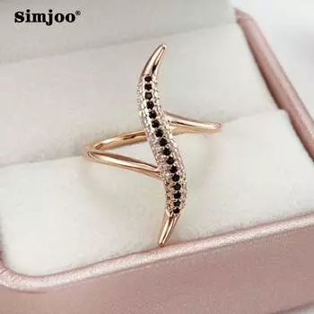 SIMJOO Кольцо с камнем из циркона для женской моды и индивидуальности, креативное кольцо 6