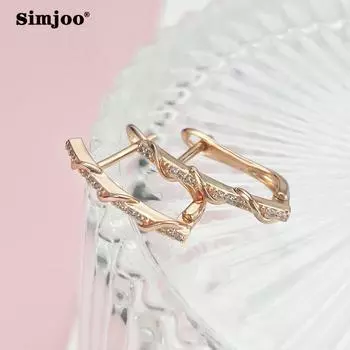 SIMJOO модные серьги с цирконом розового золота в индивидуальном дизайне